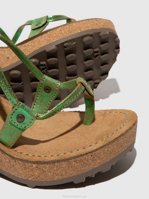 groente Fly London vrouwen sandalen met t-bandje goh V2B0517