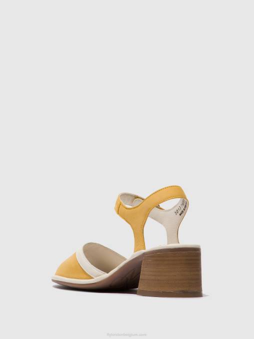hommel/gebroken wit Fly London vrouwen sandalen met enkelbandje lea374 V2B0568