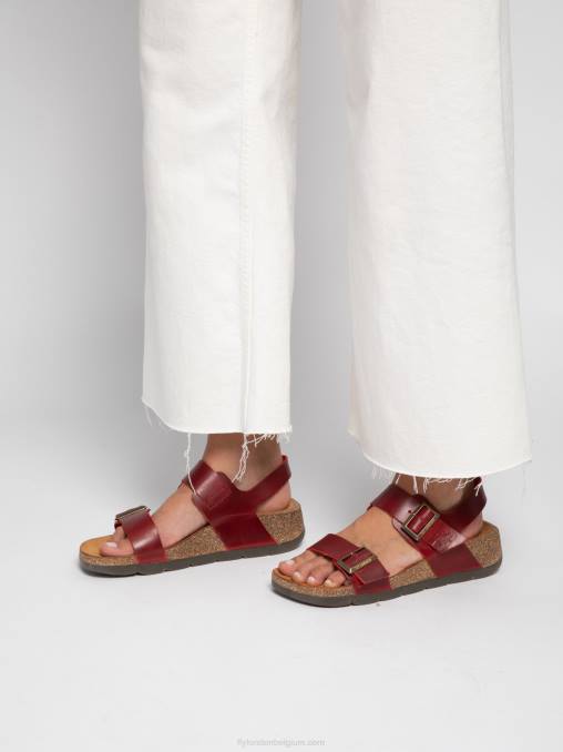 hoofdstel rood Fly London vrouwen sandalen met gesp ceke722 V2B0606