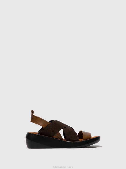 kameel Fly London vrouwen gekruiste sandalen baji848 V2B0594