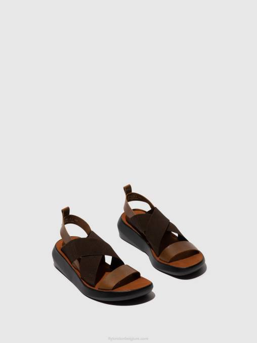 kameel Fly London vrouwen gekruiste sandalen baji848 V2B0594