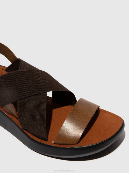 kameel Fly London vrouwen gekruiste sandalen baji848 V2B0594