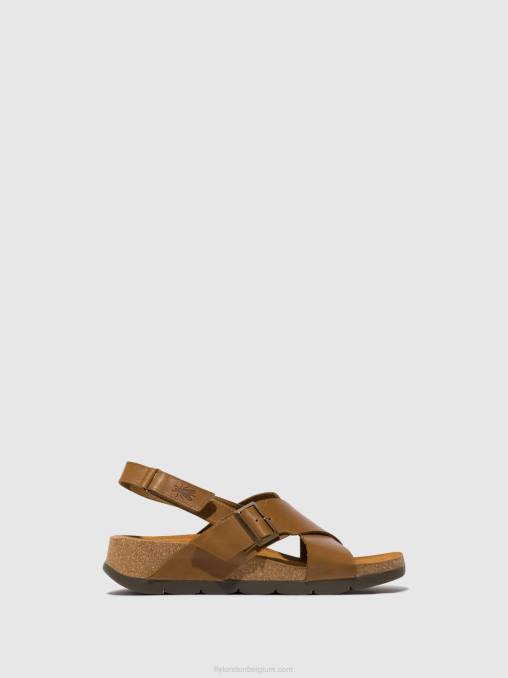 kameel Fly London vrouwen gekruiste sandalen chlo852 V2B0488
