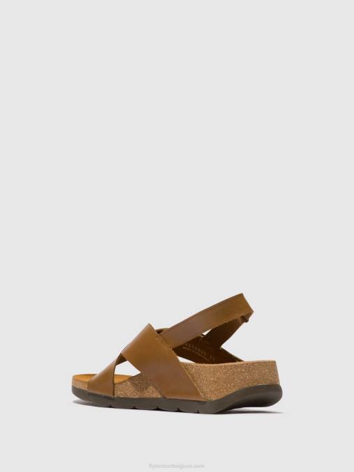 kameel Fly London vrouwen gekruiste sandalen chlo852 V2B0488