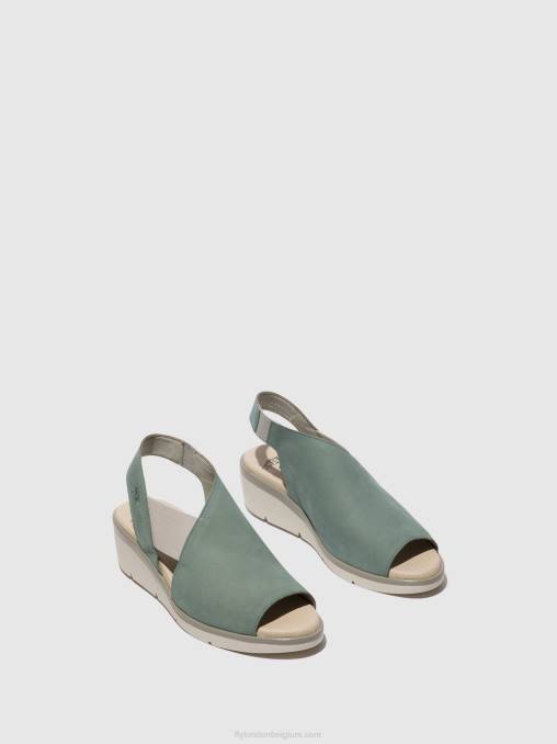 lichtblauw Fly London vrouwen elastische sandalen nily940 V2B0476