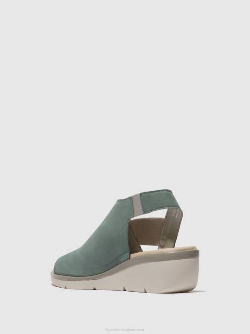 lichtblauw Fly London vrouwen elastische sandalen nily940 V2B0476