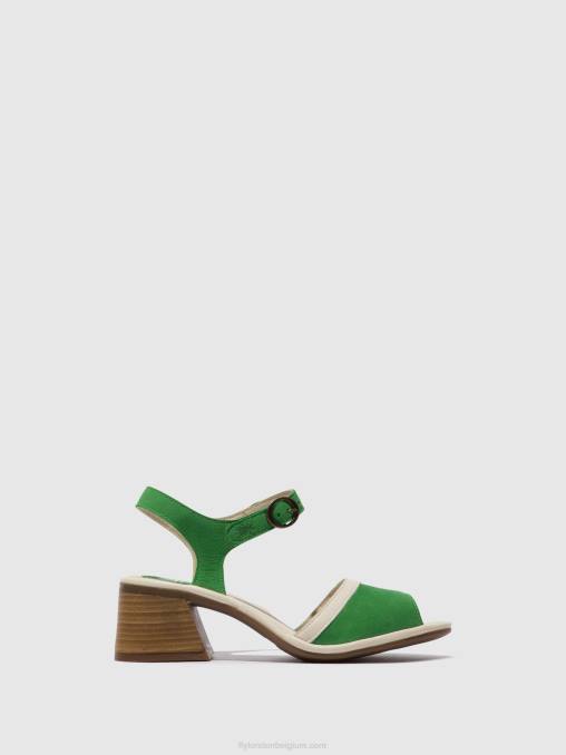 lichtgroen/gebroken wit Fly London vrouwen sandalen met enkelbandje lea374 V2B0569
