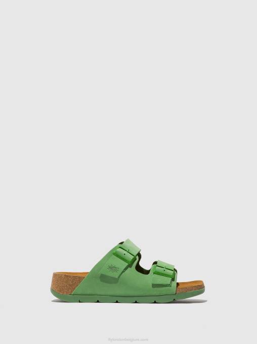 limoen groen Fly London vrouwen sandalen met gesp caja721 V2B0527