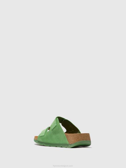 limoen groen Fly London vrouwen sandalen met gesp caja721 V2B0527