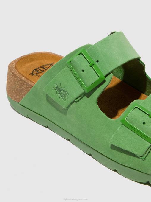 limoen groen Fly London vrouwen sandalen met gesp caja721 V2B0527