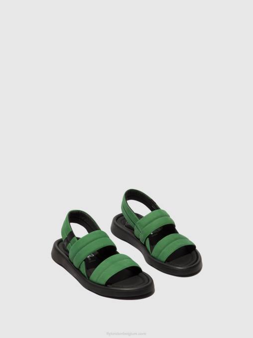 limoen groen Fly London vrouwen slingback sandalen tofy941 V2B0449