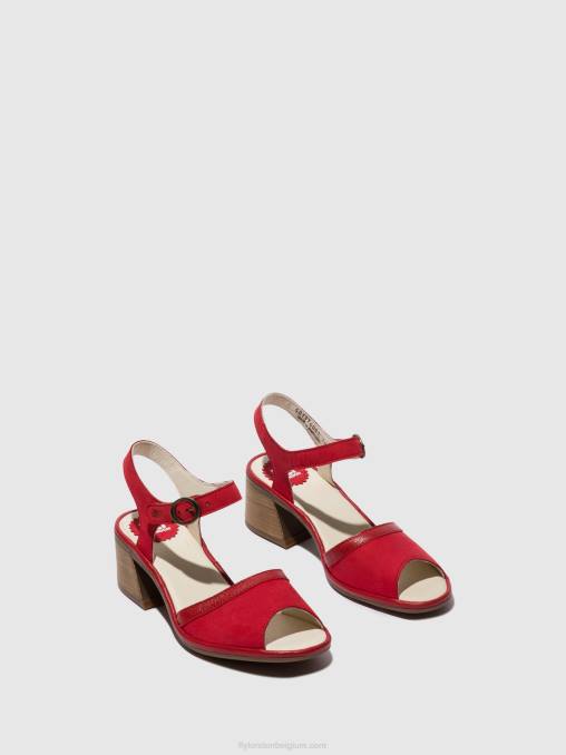 lippenstift rood Fly London vrouwen sandalen met enkelbandje lea374 V2B0570