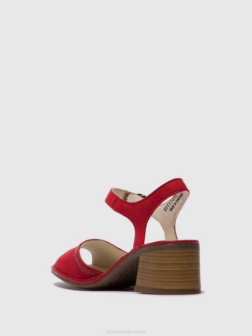 lippenstift rood Fly London vrouwen sandalen met enkelbandje lea374 V2B0570