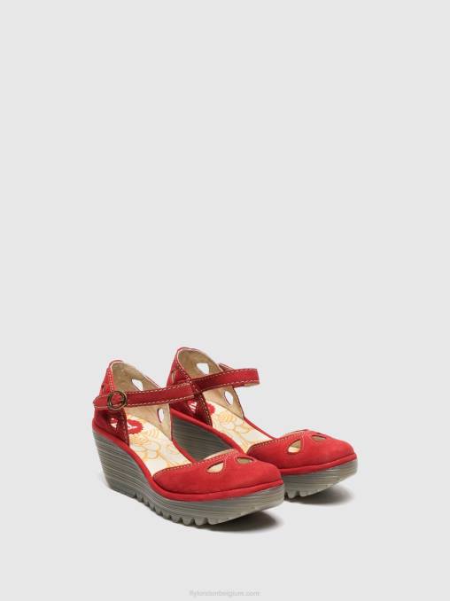 lippenstift rood Fly London vrouwen sleehak sandalen yuna V2B0617