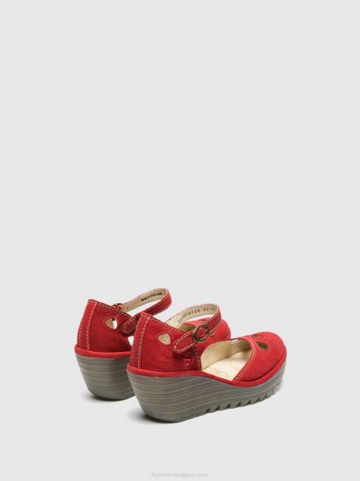 lippenstift rood Fly London vrouwen sleehak sandalen yuna V2B0617