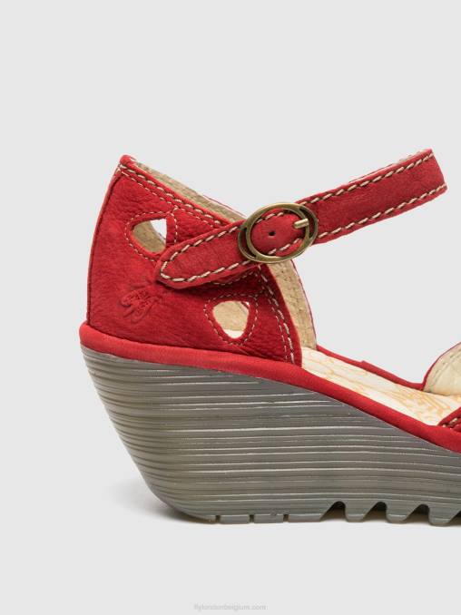 lippenstift rood Fly London vrouwen sleehak sandalen yuna V2B0617