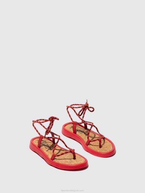 lippenstift rood Fly London vrouwen vetersandalen tace874 V2B0553