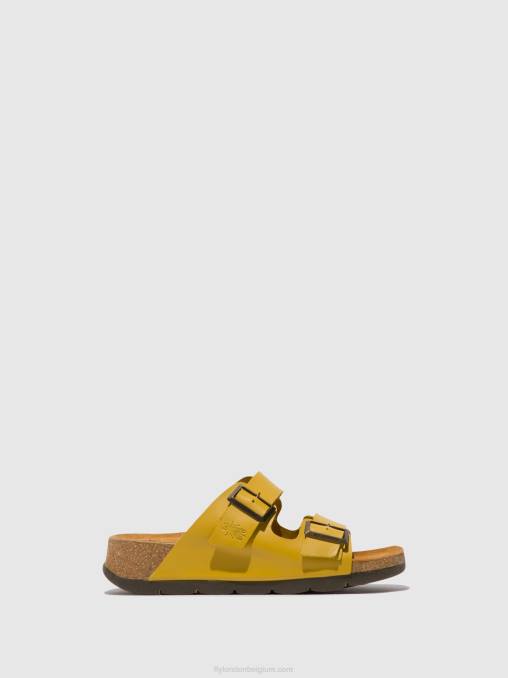 mosterd Fly London vrouwen sandalen met gesp caja721 V2B0501