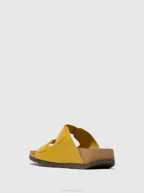 mosterd Fly London vrouwen sandalen met gesp caja721 V2B0501