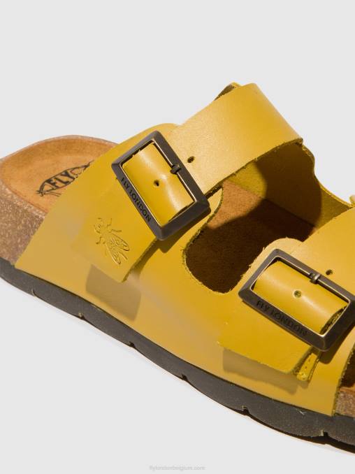 mosterd Fly London vrouwen sandalen met gesp caja721 V2B0501
