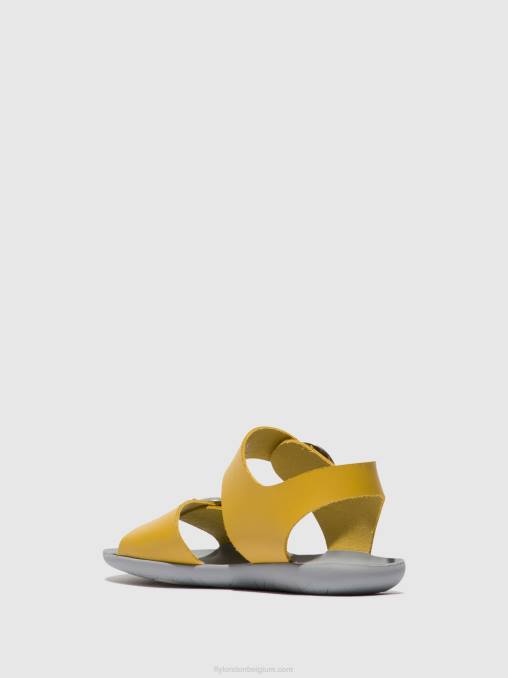 mosterd Fly London vrouwen sandalen met gesp masa757 V2B0498