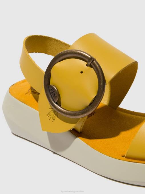 mosterd Fly London vrouwen slingback sandalen bani739 V2B0469