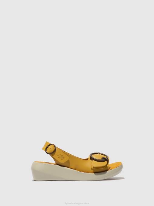 mosterd Fly London vrouwen slingback sandalen berk754 V2B0465