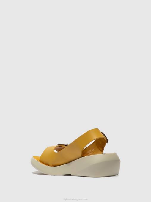 mosterd Fly London vrouwen slingback sandalen berk754 V2B0465