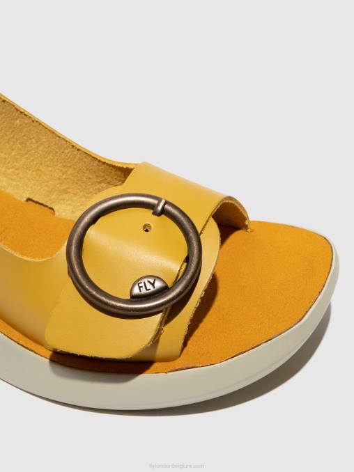 mosterd Fly London vrouwen slingback sandalen berk754 V2B0465