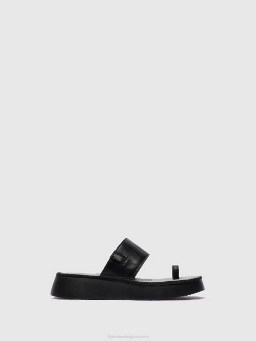 mousse zwart Fly London vrouwen Sandalen met bandjes chev316 V2B0607