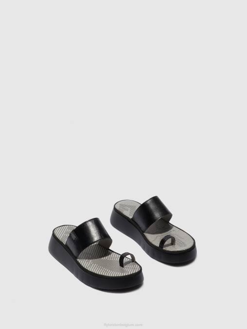 mousse zwart Fly London vrouwen Sandalen met bandjes chev316 V2B0607
