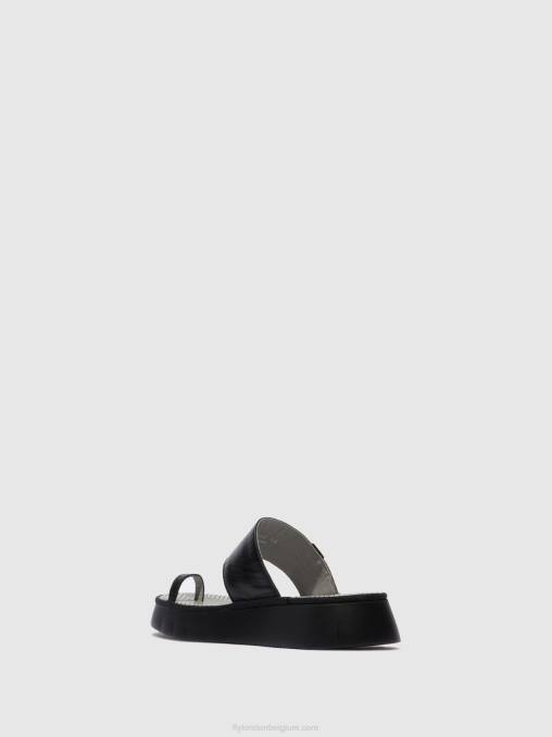 mousse zwart Fly London vrouwen Sandalen met bandjes chev316 V2B0607