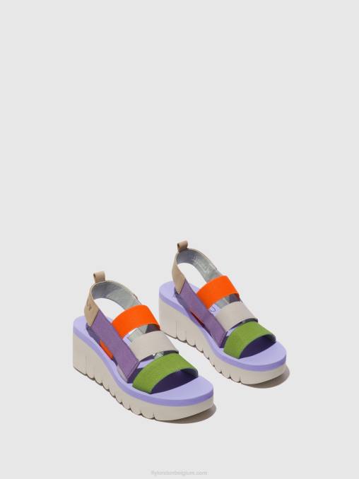 multi (altviool) Fly London vrouwen Sandalen met bandjes yere847 V2B0425