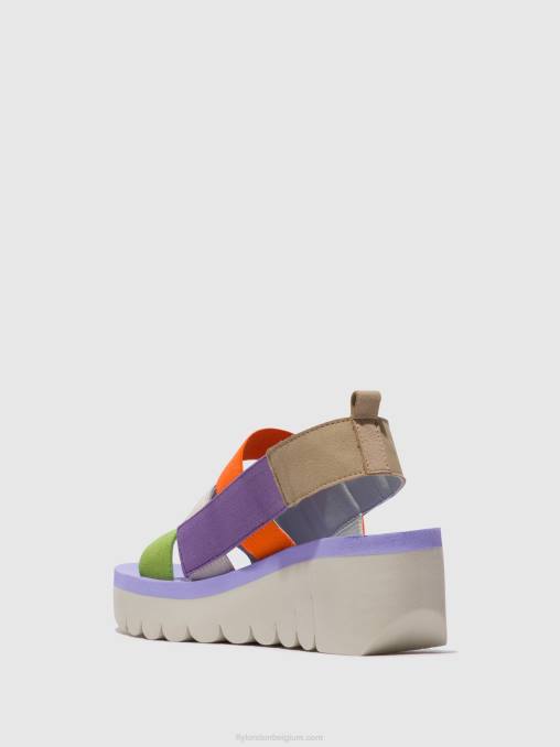 multi (altviool) Fly London vrouwen Sandalen met bandjes yere847 V2B0425