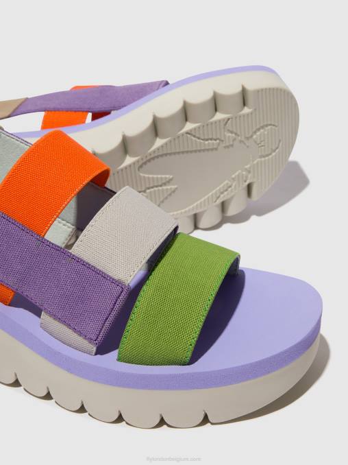 multi (altviool) Fly London vrouwen Sandalen met bandjes yere847 V2B0425