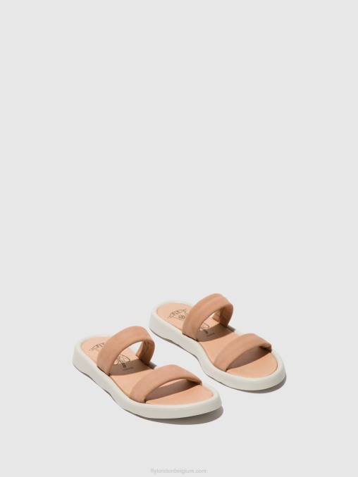 naakt roze Fly London vrouwen platte sandalen taja872 V2B0556