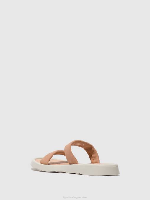 naakt roze Fly London vrouwen platte sandalen taja872 V2B0556
