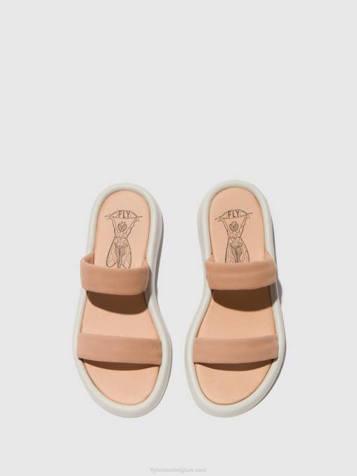 naakt roze Fly London vrouwen platte sandalen taja872 V2B0556