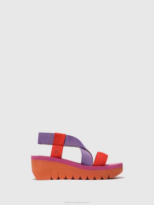 oranje (altviool) Fly London vrouwen sling-back sandalen yabi922 V2B0442