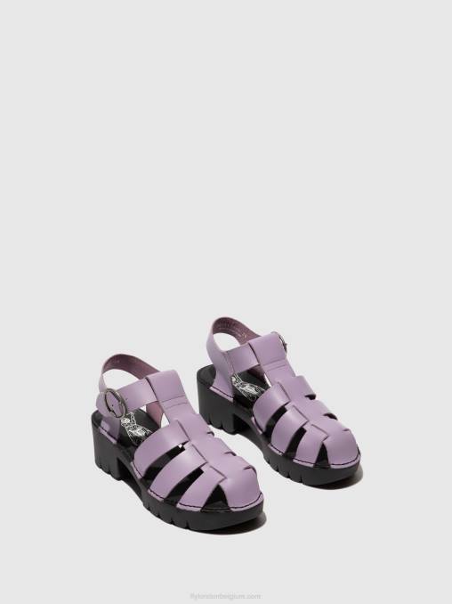 paars Fly London vrouwen Sandalen met t-bandje emme511 V2B0407