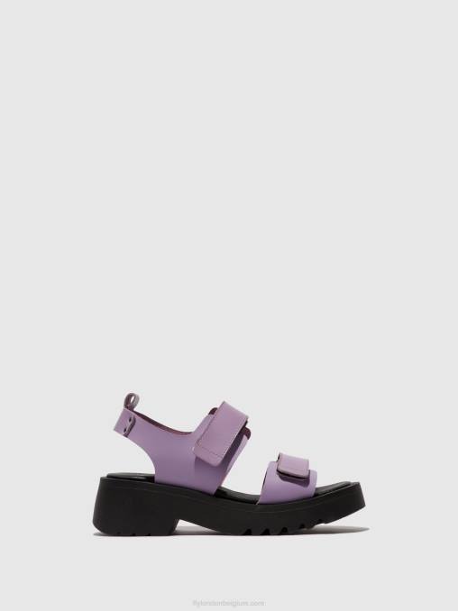 paars Fly London vrouwen sandalen met klittenband meka857 V2B0393