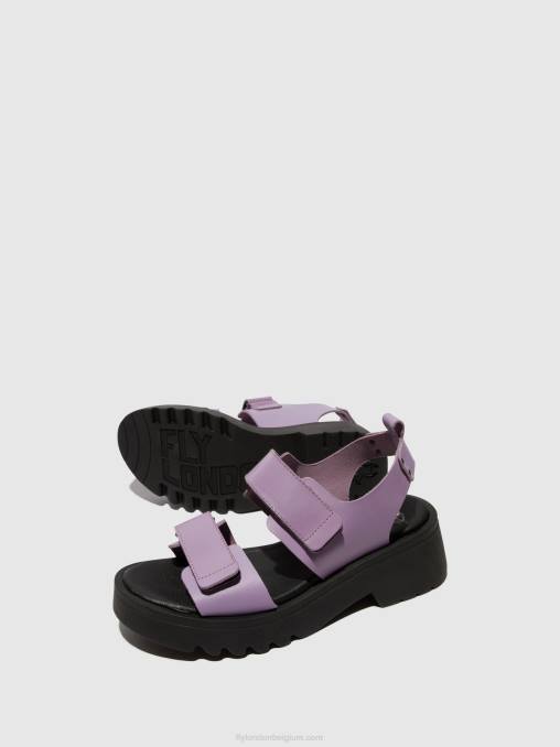 paars Fly London vrouwen sandalen met klittenband meka857 V2B0393