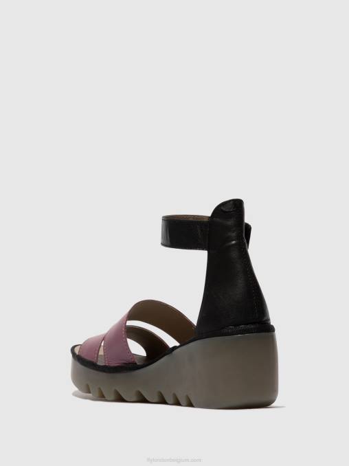 paars/zwart Fly London vrouwen sandalen met bandjes bono290 V2B0389