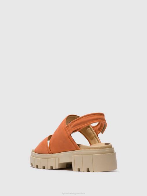 perzik Fly London vrouwen slingback sandalen jira865 V2B0543