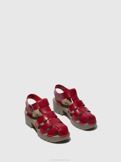 rood Fly London vrouwen Sandalen met t-bandje emme511 V2B0416