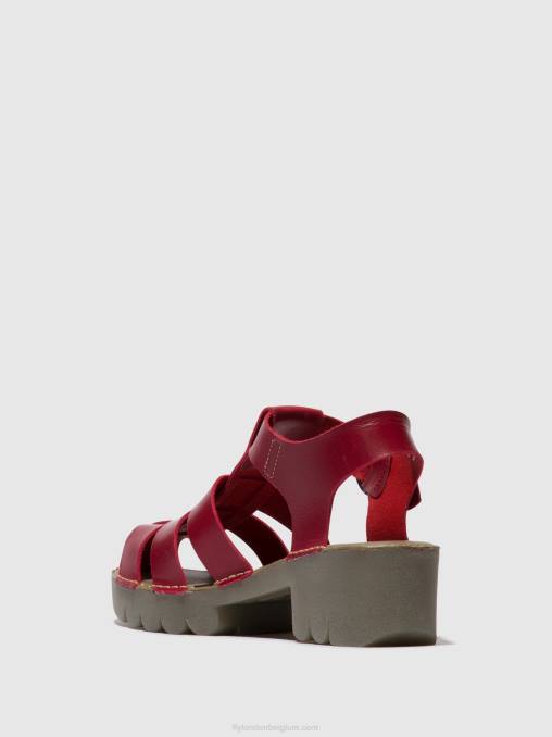 rood Fly London vrouwen Sandalen met t-bandje emme511 V2B0416