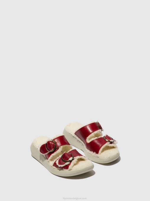 rood Fly London vrouwen instapsandalen buga902 V2B0516