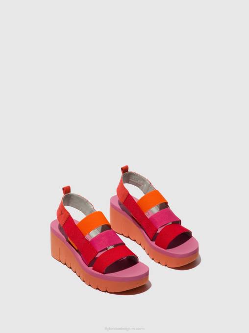 rood/oranje (roze) Fly London vrouwen Sandalen met bandjes yere847 V2B0426