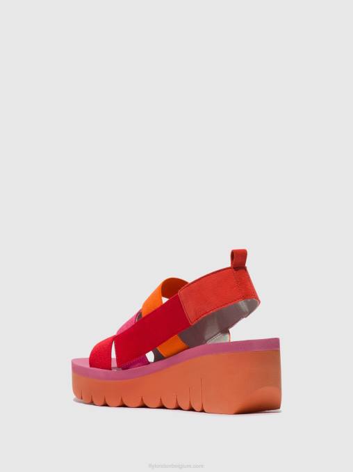 rood/oranje (roze) Fly London vrouwen Sandalen met bandjes yere847 V2B0426