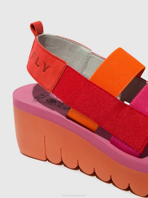 rood/oranje (roze) Fly London vrouwen Sandalen met bandjes yere847 V2B0426